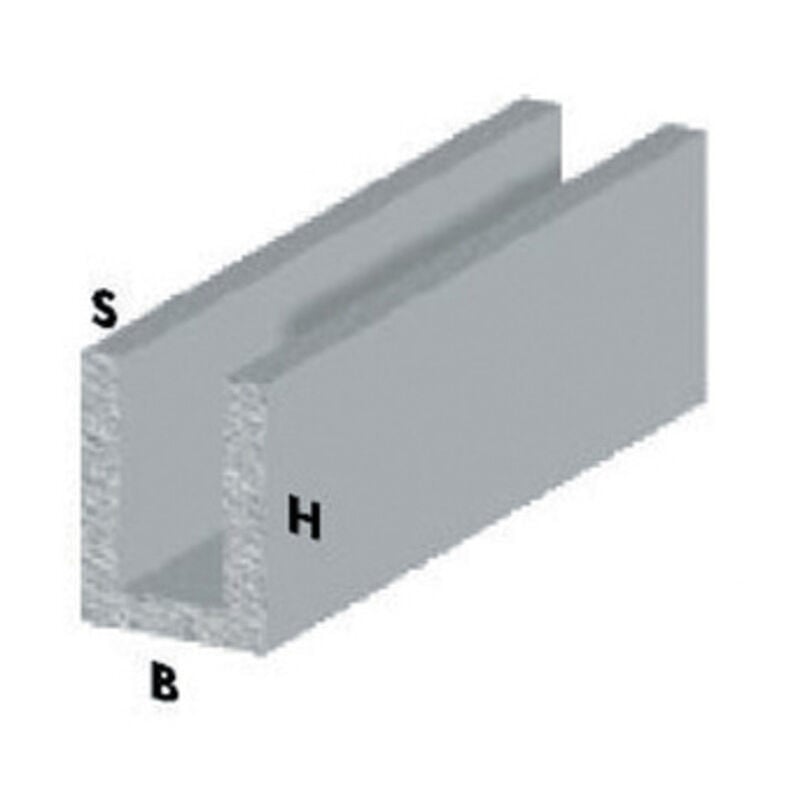 foto del prodotto inferramenta profilo argento h.100 canalino u 8x8x1 . prezzo per 1 pezzo.