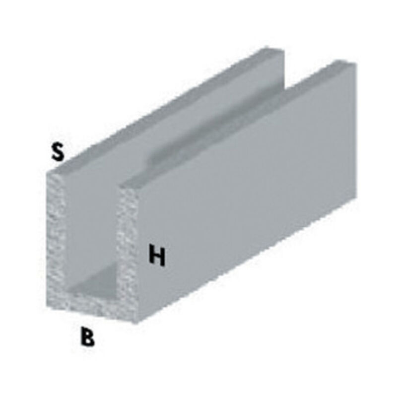foto del prodotto inferramenta profilo argento h.200 canalino u 8x8x1 . prezzo per 1 pezzo.