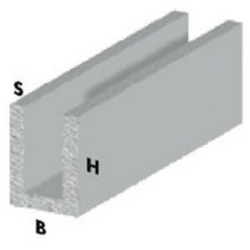 foto del prodotto inferramenta profilo canalino a u cm 100 h cromato 10x10x1 mm profili alluminio