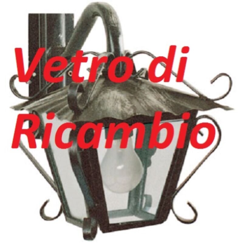 foto del prodotto inferramenta ricambio vetro vetrino per lampada lanterna lanterne mod garden