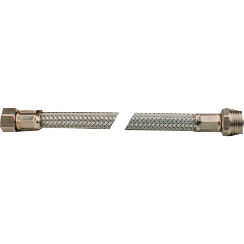 foto del prodotto inferramenta tubo flessibile prolungato 50 cm attacco m 1 2 f 3 8 in acciaio inox