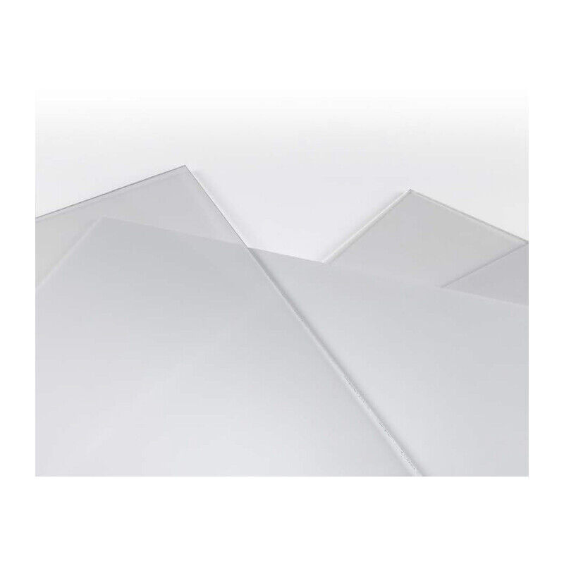 foto del prodotto inferramenta vetro sintetico trasparente cm. 25x50x2. prezzo per 1 pezzo.