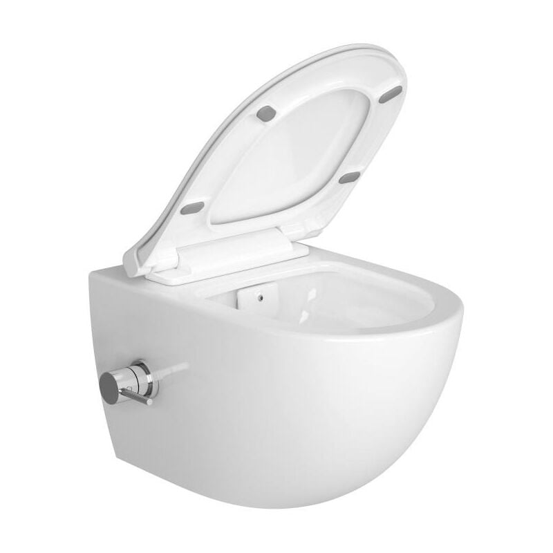 foto del prodotto infinitio wc senza brida con funzione bidet termostatico sedile satinf011rrexpbfct swiss aqua technologies