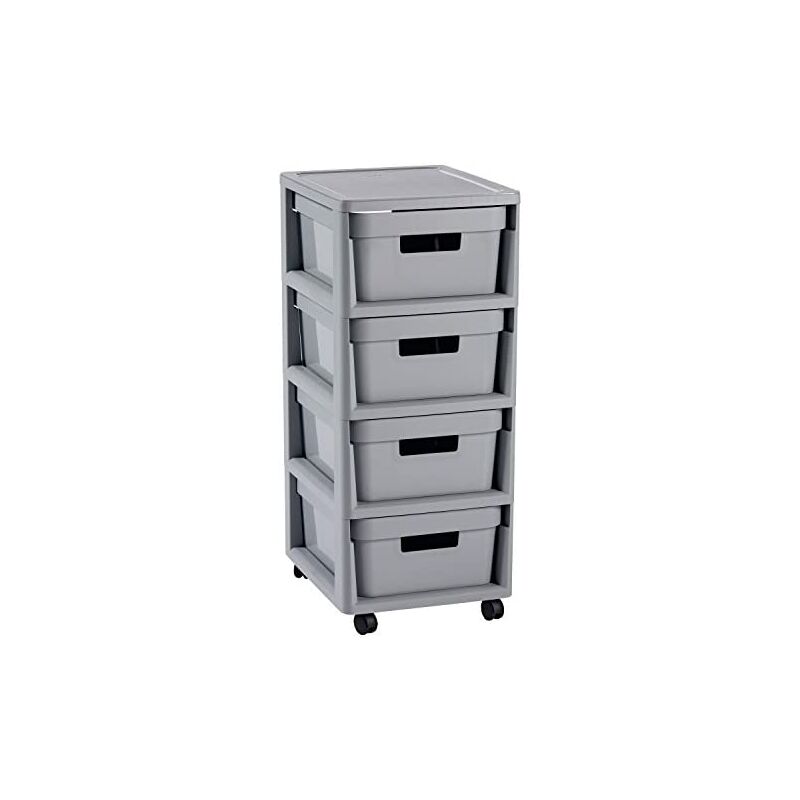 foto del prodotto infinity carrello con 4 x 10l quattro cassetti su ruote, carrello curver