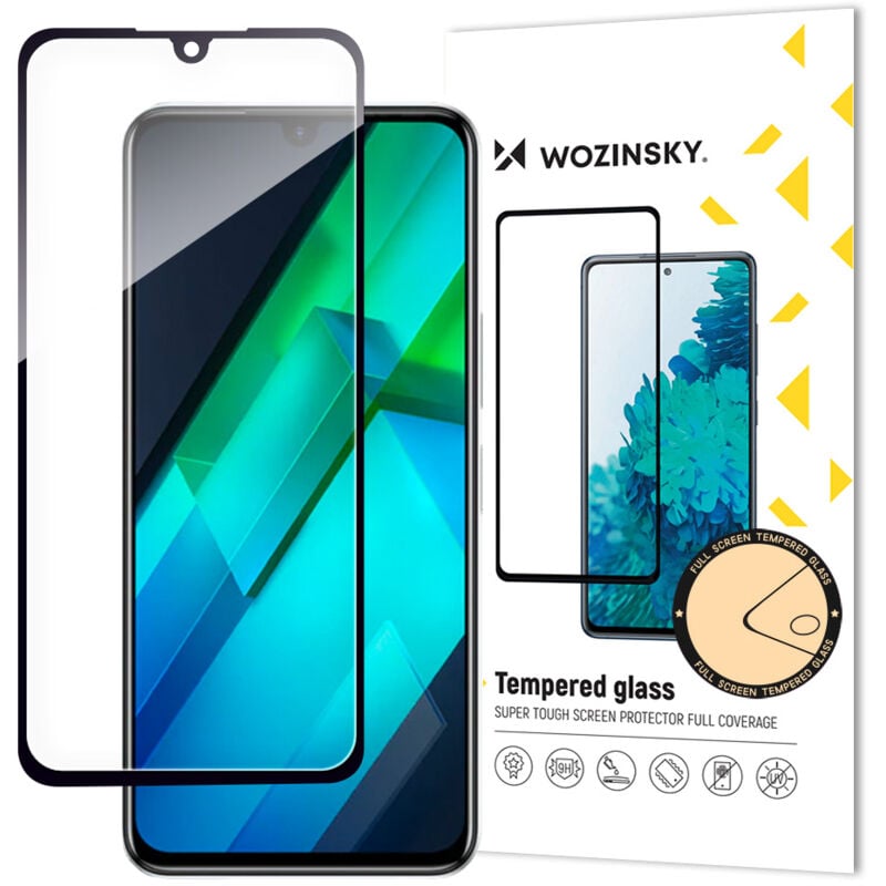 foto del prodotto infinix note 12 g96 a schermo intero in vetro temperato 9h con custodia con cornice nera