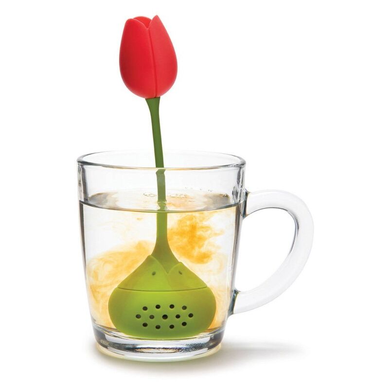 foto del prodotto infusore da te a forma di tulipano rosso ototo