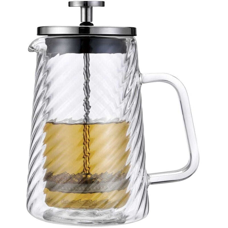 foto del prodotto infusore per caff e t in vetro 1000ml french press argento klausberg kb 7764
