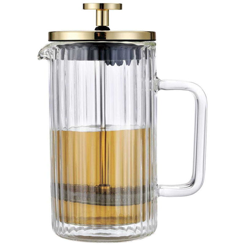 foto del prodotto infusore per caff e t in vetro 350ml french press oro klausberg kb 7759
