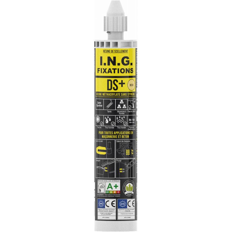 foto del prodotto ing resin dsmax fissaggi metacrilato beige cartuccia da 300 ml a050028