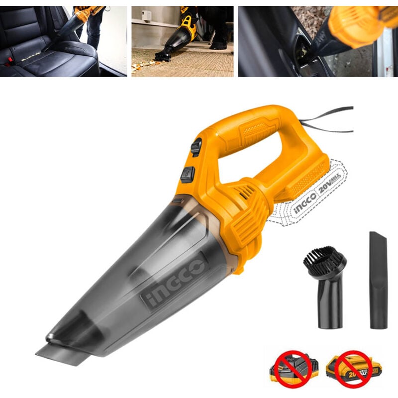 foto del prodotto ingco aspirapolvere senza filo batteria 20 v 0.5 l aspirabriciole auto solo corpo cvli201261