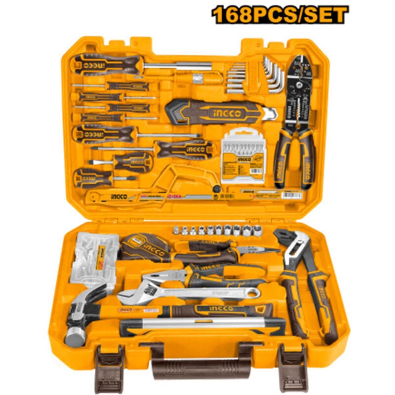 foto del prodotto ingco - assortimento utensili in valigetta 168 pz hkthp21681