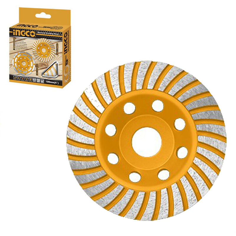 foto del prodotto ingco cgw011251 disco diamantato a tazza 125 mm mola diamantata turbo per smerigliatrice