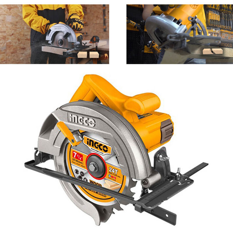 foto del prodotto ingco cs18538 sega circolare elettrica 1400 w regolabile lama da 185 mm legno