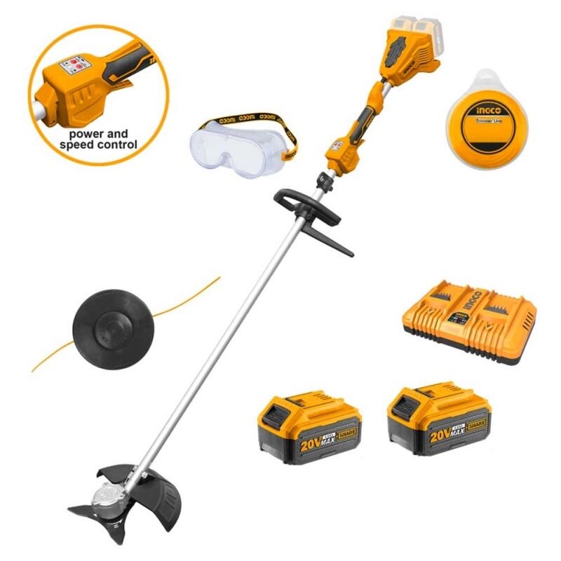 foto del prodotto ingco decespugliatore 40v con 2 batterie 4,0ah cstli200285 tagliaerba