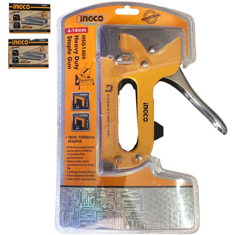 foto del prodotto ingco graffatrice spillatrice spara punti graffette 1000 inclusi graffettatrice hsg1404