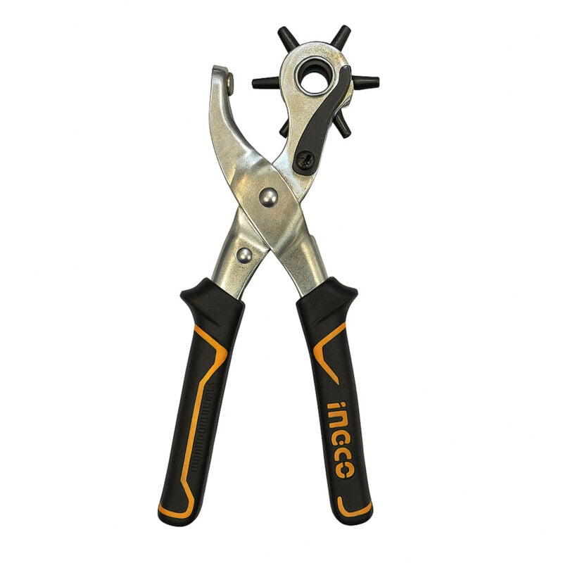 foto del prodotto ingco hlhp028 fustellatrice pinza foratrice a fustella per buchi cintura testa rotante 6 funzioni