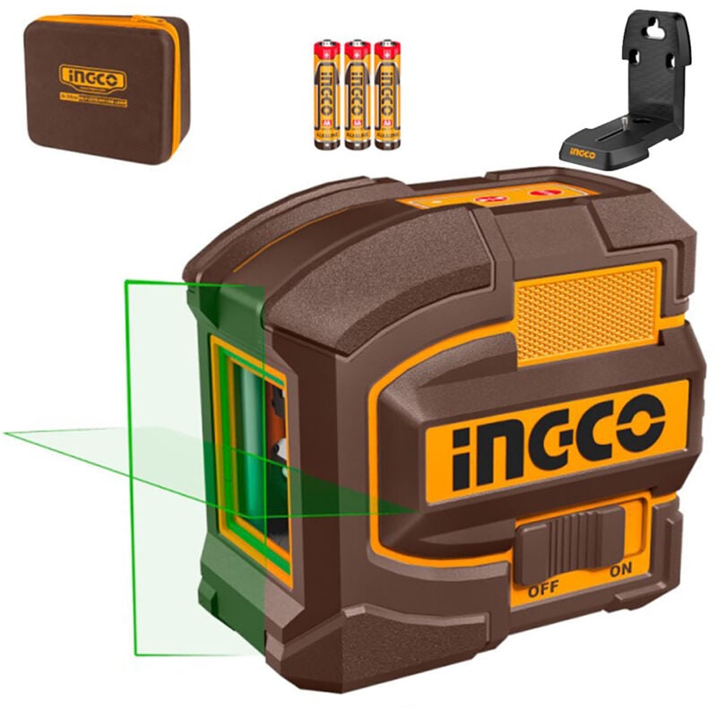 foto del prodotto ingco hll156601 livella laser autolivellante 0-35 mt linea verde tracciatore doppia linea