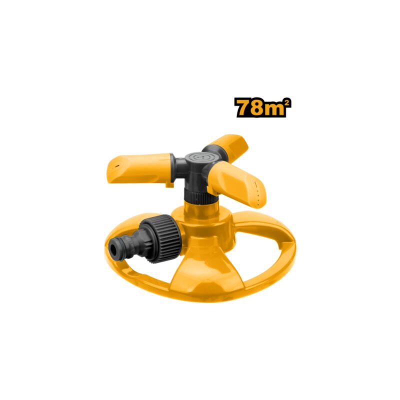 foto del prodotto ingco irrigatore base in plastica con irrigatore rotante a 3 bracci in plastica