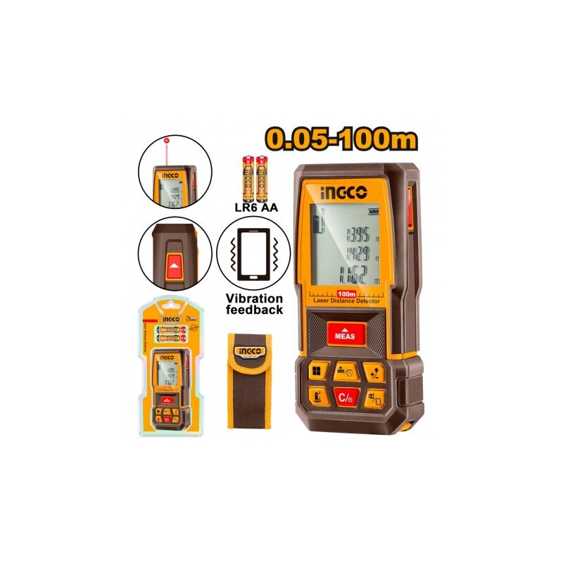 foto del prodotto ingco metro laser 0.05 100 mt. c vibrazione