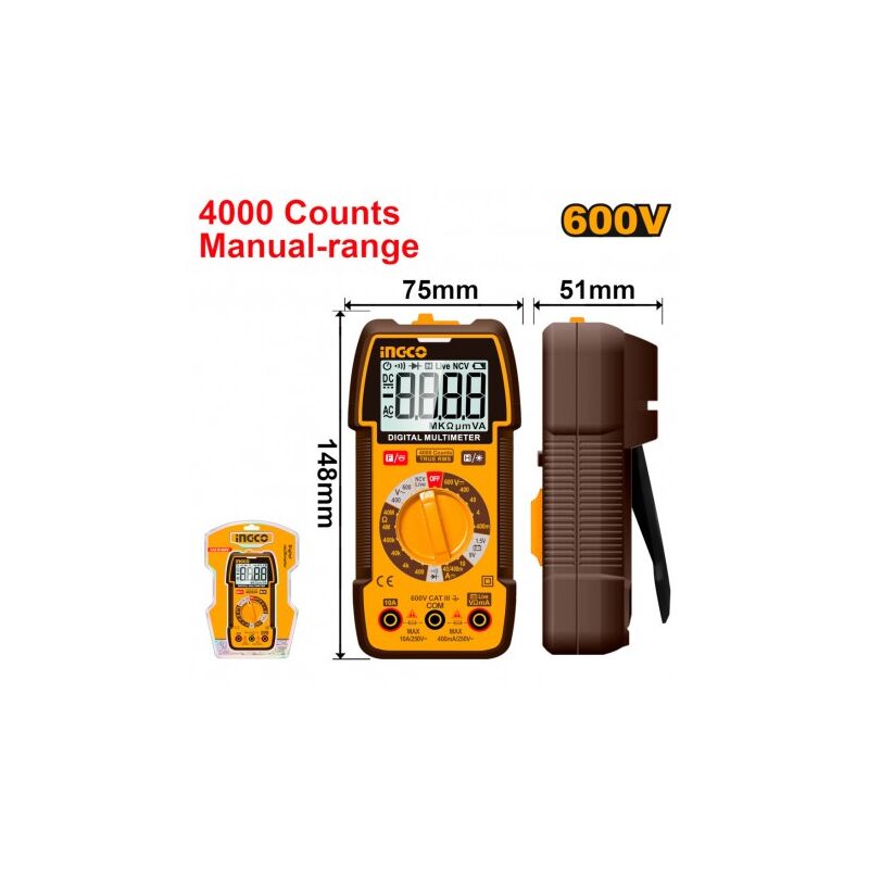 immagine 0 del prodotto ingco multimetro digitale 600v