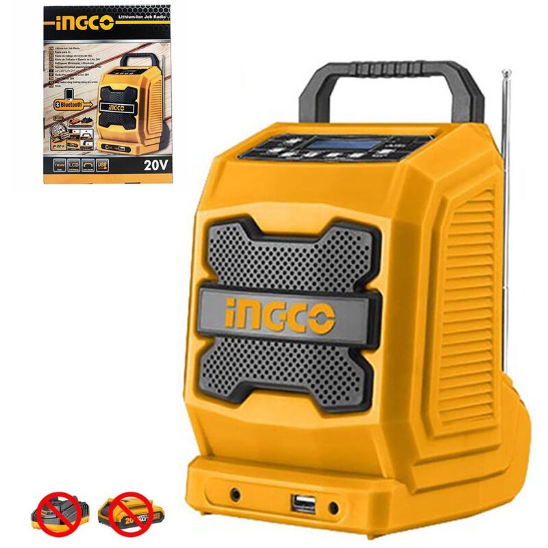 foto del prodotto ingco radio bluetooth cassa portatile a batteria 20 v cjrli2001