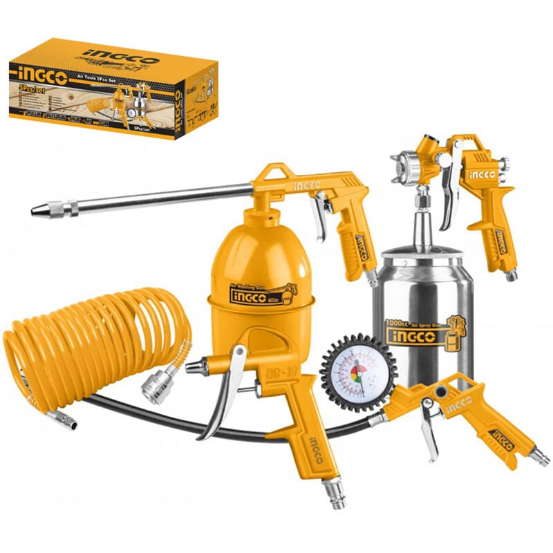 foto del prodotto ingco set kit accessori compressore 5 pz akt0051