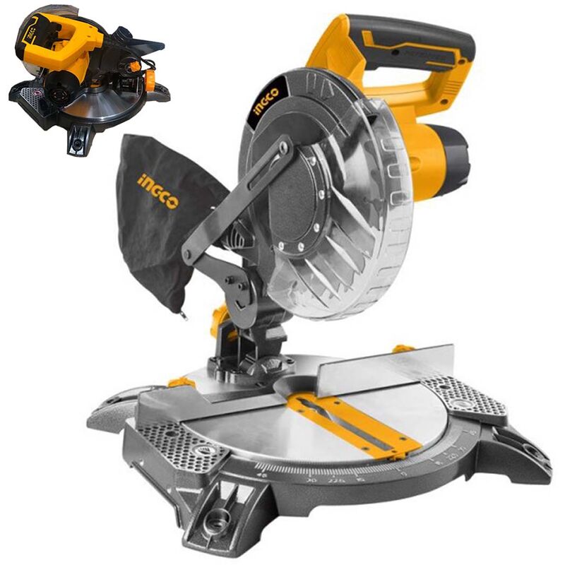 foto del prodotto ingco troncatrice legno 1400 w disco 210 mm sega circolare tagli 45 bms14002