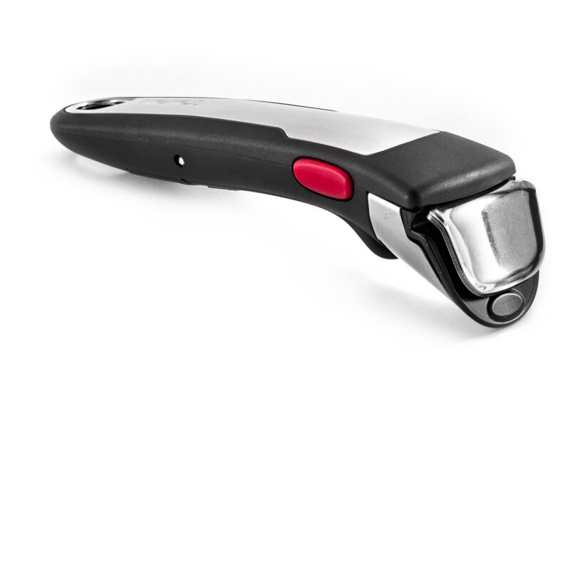 foto del prodotto ingenio l9863023 - manico in acciaio inox, impilabile, rimovibile, 100 sicuro, colore nero con inserto in acciaio inox - tefal