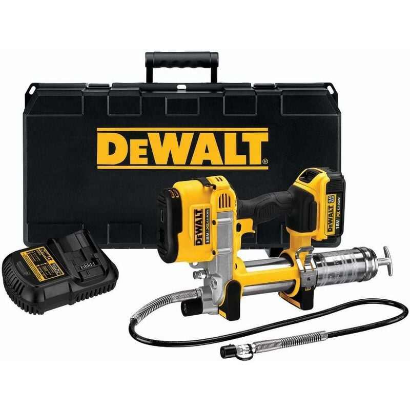 foto del prodotto ingrassatore dewalt xr 18v 4ah li-ion - 1 batteria da 4,0 ah, caricabatterie, custodia - dcgg571m1-qw