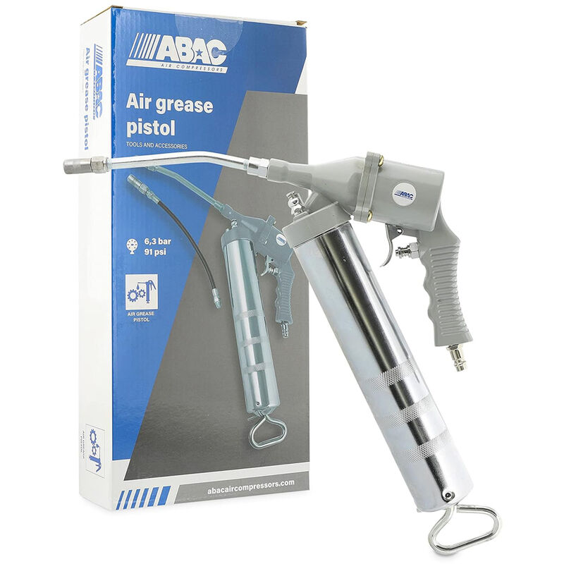foto del prodotto ingrassatore pistola pompa grasso aria manuale tubo rigido flessibile 400gr abac