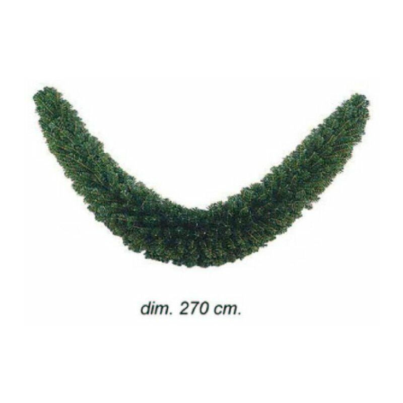 foto del prodotto ingrocart festone natalizio in pino verde pavone 270 cm decorazione addobbo natale