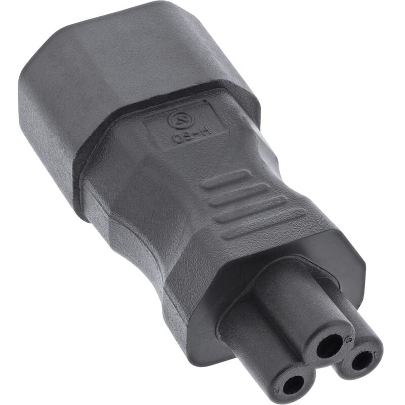 foto del prodotto inline 16723b adattatore di alimentazione iec 60320 c14 c5, 3 poli per dispositivi freddi notebook