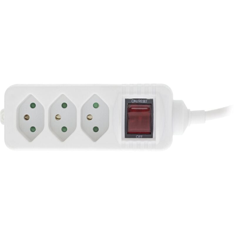 immagine 0 del prodotto inline ciabatta elettrica svizzera, 3 prese, con interruttore, 1,5 m, colore bianco