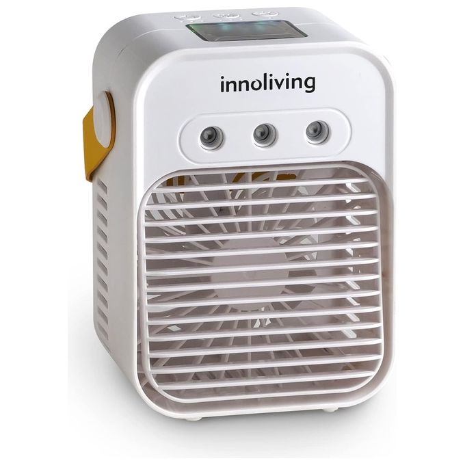 foto del prodotto innoliving inn 518 ventilatore da tavolo portatile, altezza 15 cm, 3 velocita , funzione 3 in 1 ventilatore, umidificatore, purificatore d aria , batteria ricaricabile, 10 w, bianco