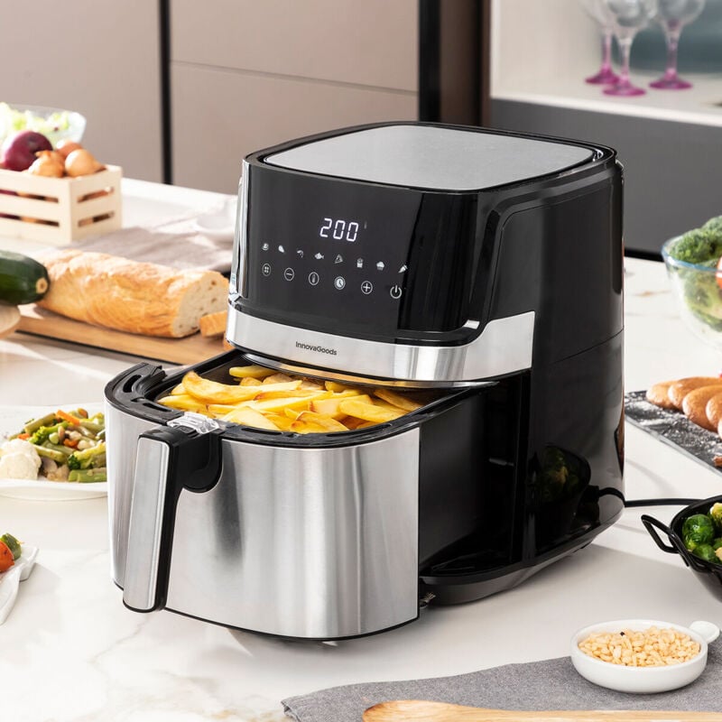 foto del prodotto innovagoods friggitrice ad aria fryinn pro 5500 nero 1700 w 5,5 l acciaio inossidabile