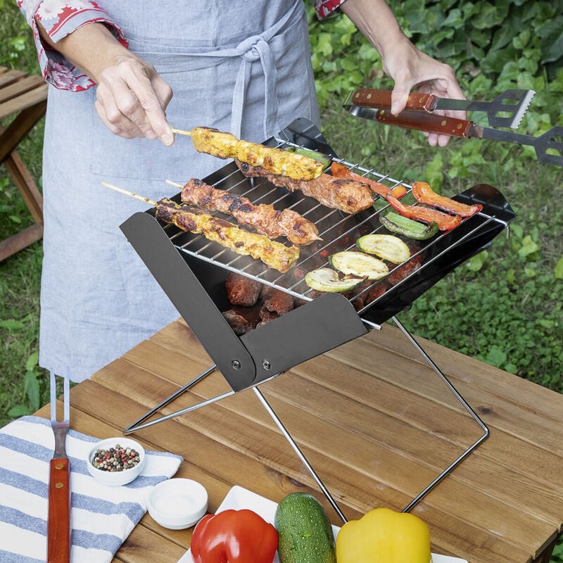 foto del prodotto innovagoods mini barbecue a carbone pieghevole portatile foldecue