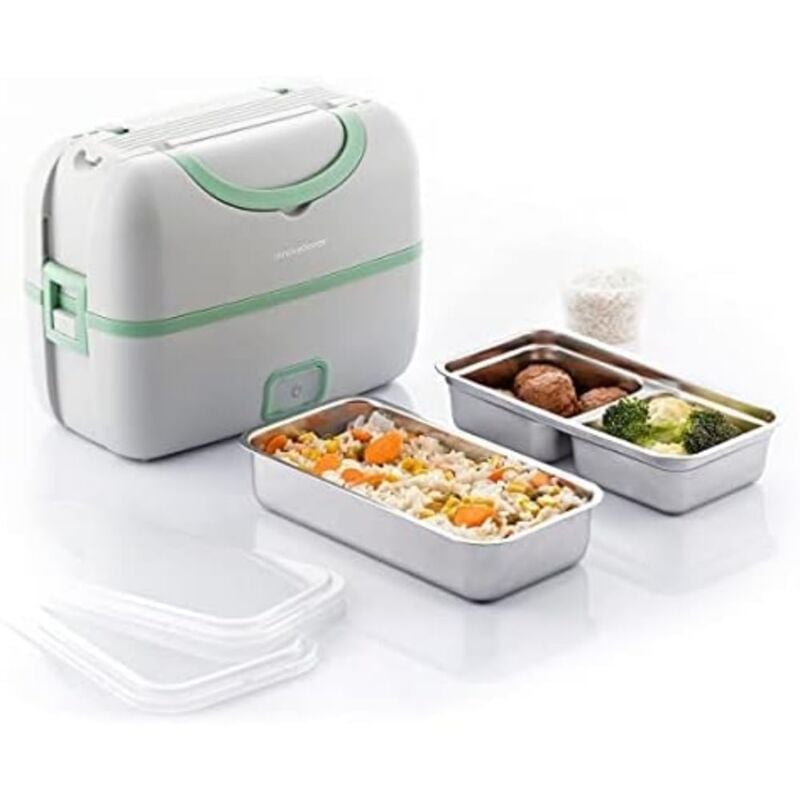 foto del prodotto innovagoods vaporizzatore elettrico 3 in 1 beneam, cucina, scalda e mantiene il cibo caldo, design compatto, verde, acciaio inossidabile