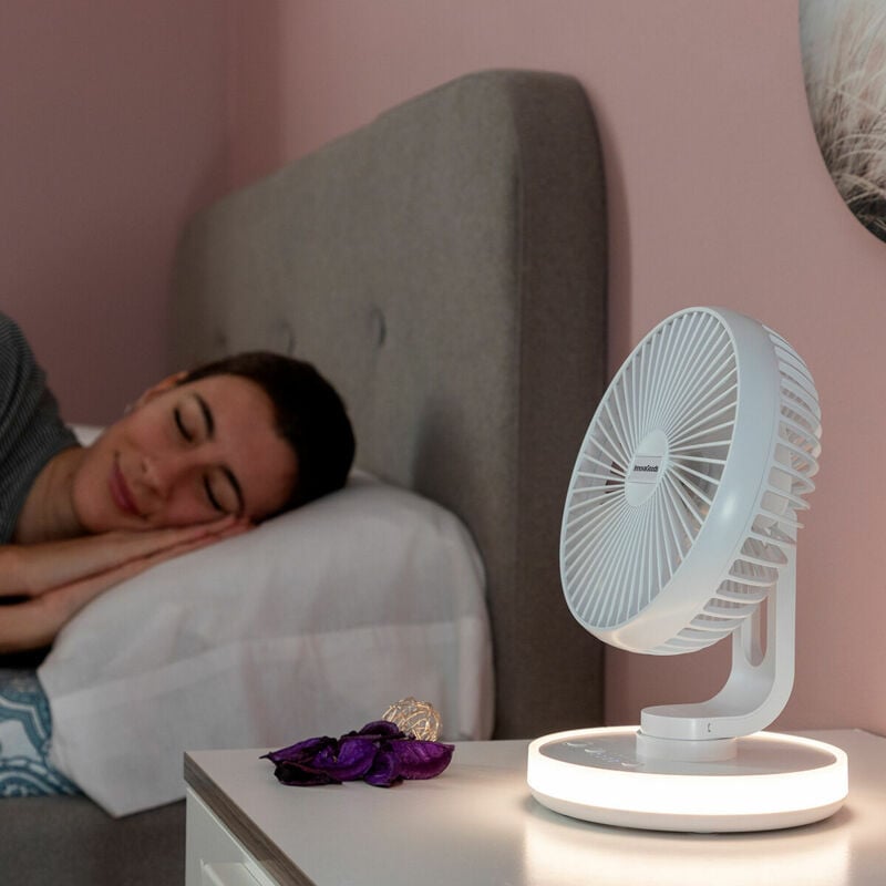 foto del prodotto innovagoods ventilatore da scrivania ricaricabile con led fanled 6,6 4000 mah