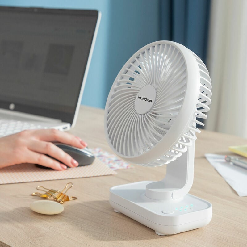 foto del prodotto innovagoods ventilatore da scrivania ricaricabile fanrec 5,4 3600 mah 13,3 w