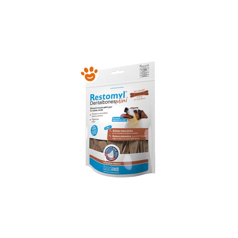 foto del prodotto innovet dog e cat restomyl dentalbones mini dog e cat restomyl dentalbones mini confezione da 340 gr