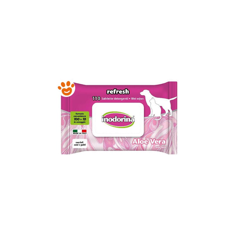 foto del prodotto inodorina dog cat refresh aloe vera dog cat refresh aloe vera confezione da 110 pezzi
