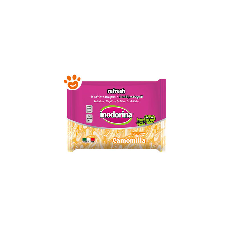 foto del prodotto inodorina dog cat refresh camomilla inodorina dog cat refresh camomilla 15 salviette