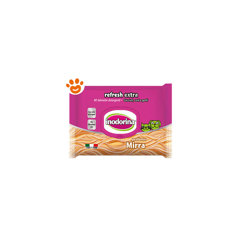 foto del prodotto inodorina dog cat refresh extra mirra orientale inodorina dog cat refresh extra mirra orientale 40 salviette