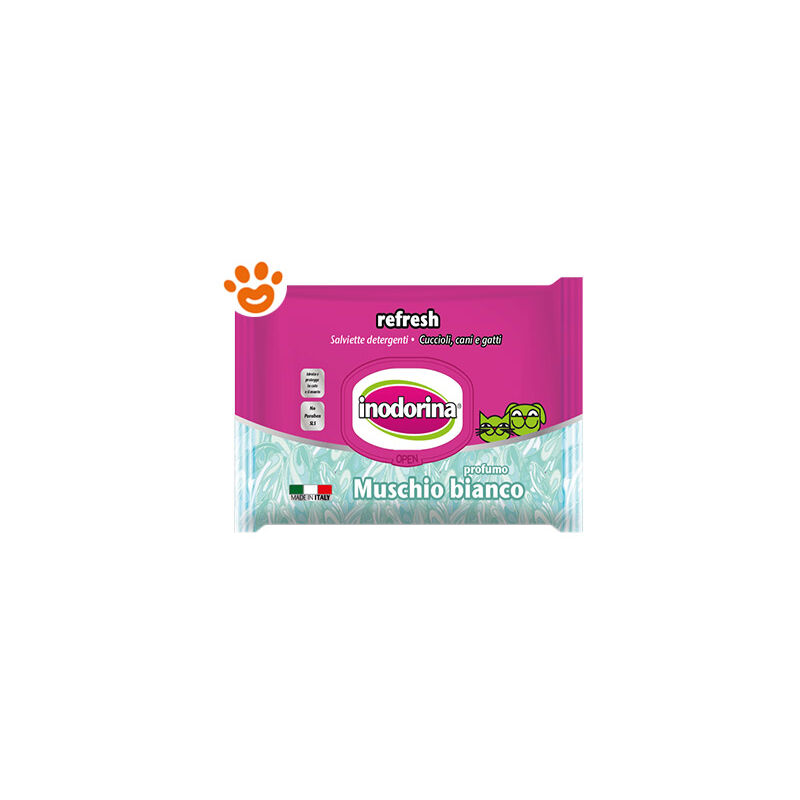 foto del prodotto inodorina dog cat refresh muschio bianco dog cat refresh muschio bianco confezione da 110 salviette