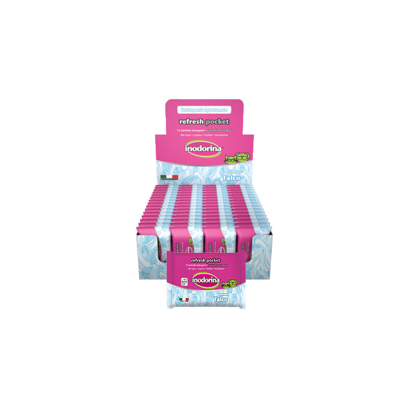 foto del prodotto inodorina dog cat refresh pocket talco inodorina dog cat refresh pocket talco 15 salviette