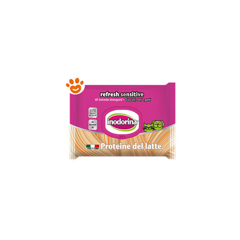 foto del prodotto inodorina dog cat refresh sensitive alle proteine del latte dog cat refresh sensitive alle proteine del latte 40 salviette