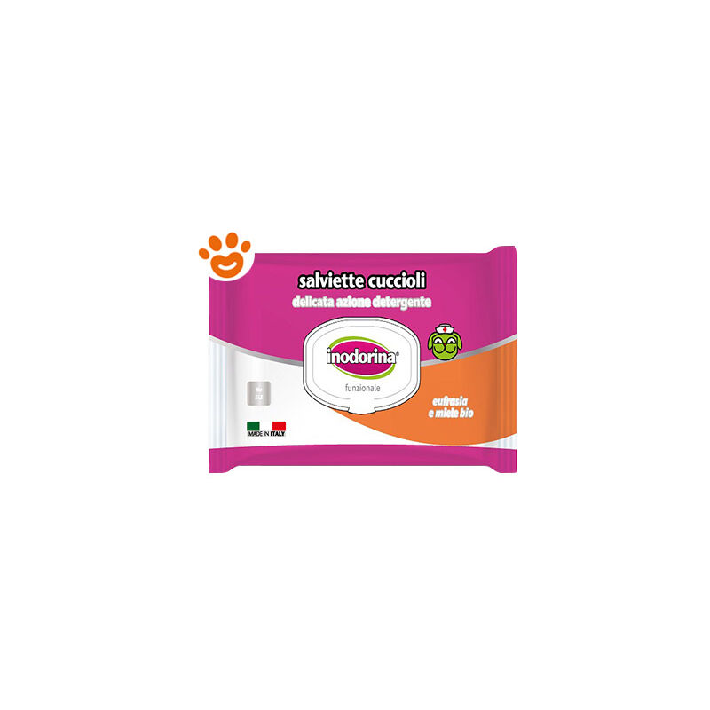 foto del prodotto inodorina dog salviette funzionali per cuccioli eufrasia e miele bio - inodorina dog salviette funzionali per cuccioli eufrasia e miele bio - 40 salviette
