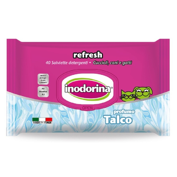 foto del prodotto inodorina refresh salviette detergenti 40 pz talco 1 ordine scegli lo sconto bzr5 bzr20 200 punti fedelt 