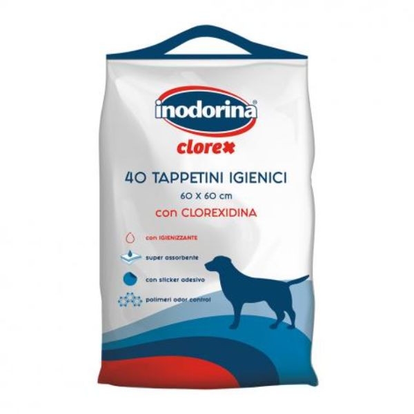 foto del prodotto inodorina tappetini assorbenti igienici per cani clorex 60x60 40 pezzi 1 ordine scegli lo sconto bzr5 bzr20 200 punti fedelt 