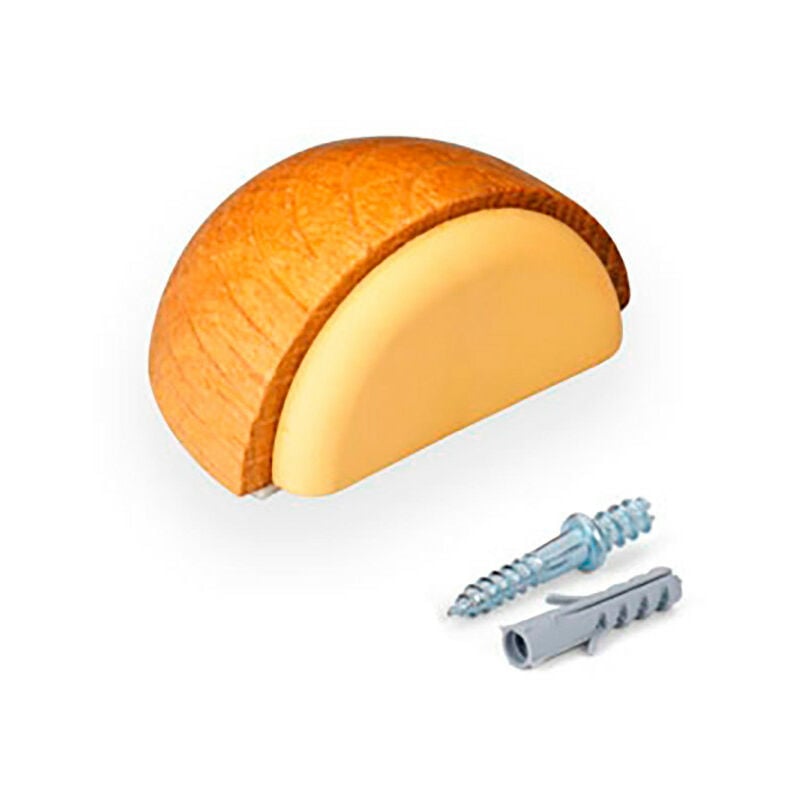 foto del prodotto inofix boccetto di porta di quercia legno e gomma fissazione adesiva o a vite 24x48x35mm